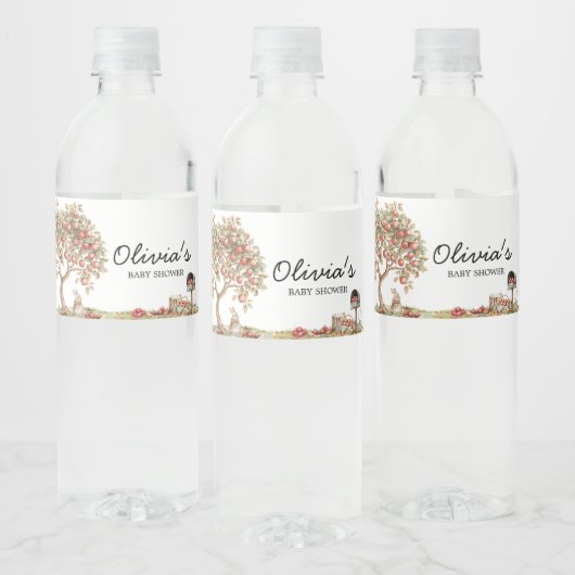 Fall Apple of our Eyes Baby Shower ペットボトルラベル (ボトル)