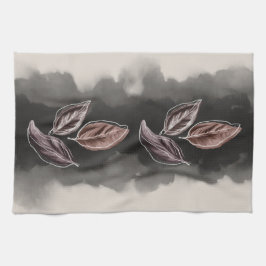 Fall Atumn Leaves Mid century Modern キッチンタオル