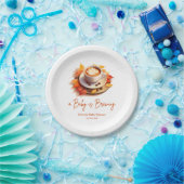 Fall Autumn A Baby is Brewing Coffee Baby Shower ペーパープレート (パーティー)