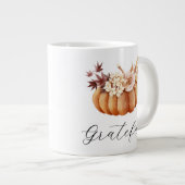 Fall Autumn Birthday Coffee Mug Personalized ジャンボコーヒーマグカップ (正面右)