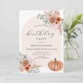 Fall Autumn Boho Woman Birthday Party Invitation 招待状 (スタンド正面)