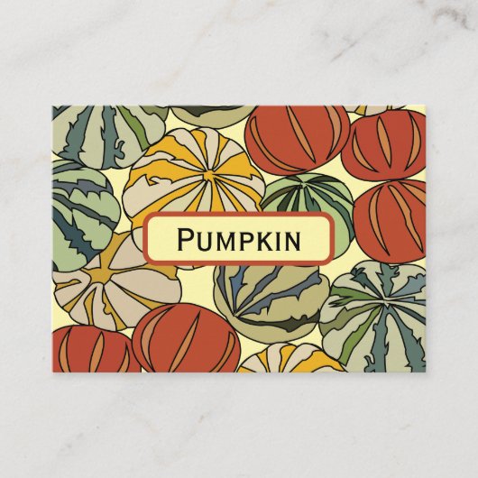 Fall Autumn Colorful Pumpkins 名刺 (正面)