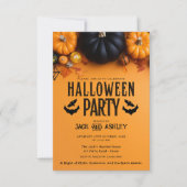 Fall Autumn Costume Party Pumpkin Halloween 招待状 (正面)