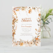 Fall Autumn Floral Baby Shower 招待状 (スタンド正面)