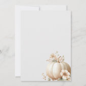 Fall Autumn Floral Pumpkin Woman Birthday Brunch 招待状 (裏面)