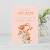 Fall/Autumn Floral Rustic Birthday Party 招待状 (スタンド正面)