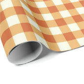 Fall Autumn Gingham Gift Wrapping Paper ラッピングペーパー (ロールコーナー)
