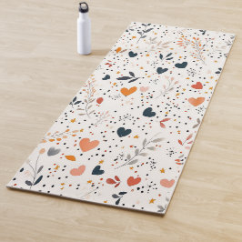 Fall/Autumn Gingham pattern Yoga Mat: Floral Yoga  ヨガマット