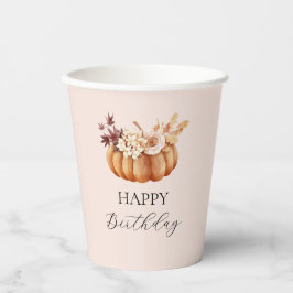 Fall Autumn Happy Birthday Pumpkin Paper cup 紙コップ