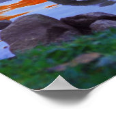 Fall Autumn Lake Reflections of Swans in Love ポスター (角)