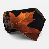 Fall Autumn Leaves Black Background ネクタイ (ロール)