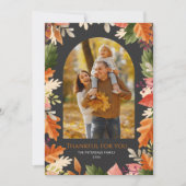 Fall autumn leaves photo thanksgiving シーズンカード (正面)