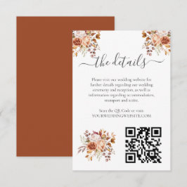 Fall Autumn Leaves Rustic Country Boho Wedding エンクロージャーカード