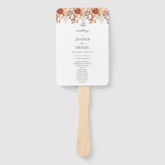 Fall Autumn Leaves Rustic Country Boho Wedding ハンドファン (正面)