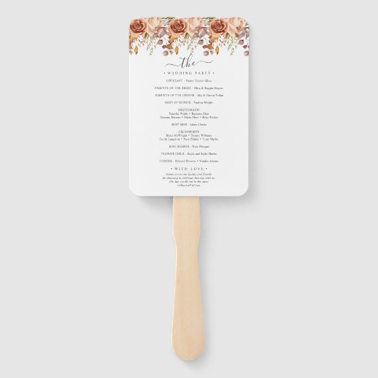 Fall Autumn Leaves Rustic Country Boho Wedding ハンドファン (裏面)