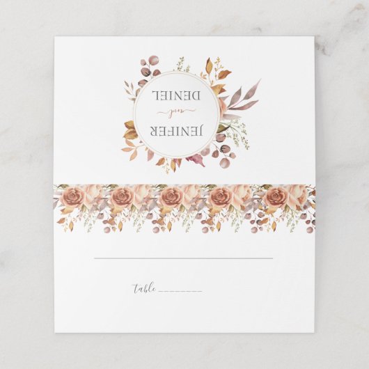 Fall Autumn Leaves Rustic Country Boho Wedding プレイスカード (外部開封)