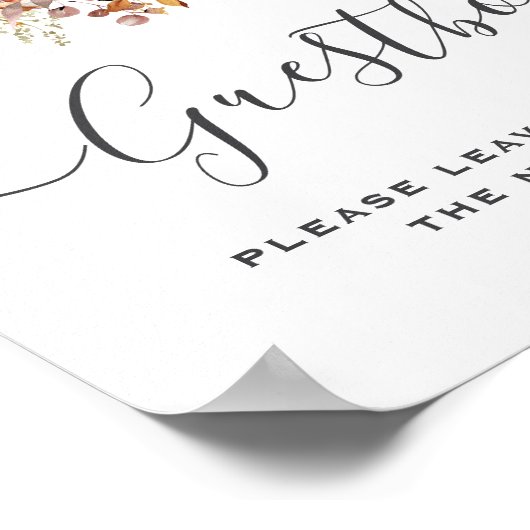 Fall Autumn Leaves Rustic Country Boho Wedding ポスター (角)