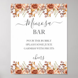 Fall Autumn Leaves Rustic Country Boho Wedding ポスター