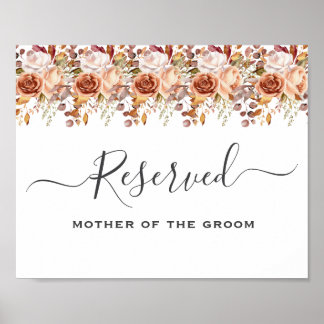 Fall Autumn Leaves Rustic Country Boho Wedding ポスター