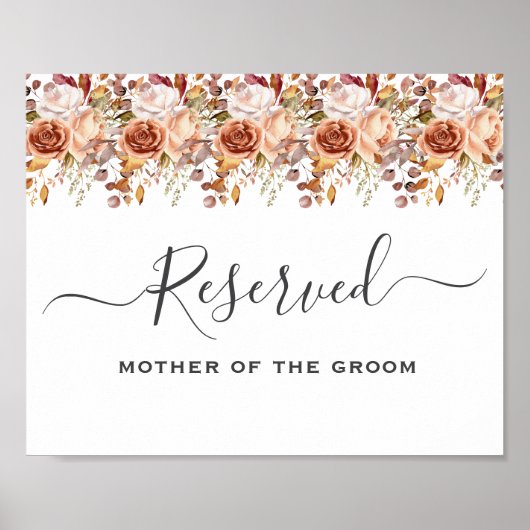 Fall Autumn Leaves Rustic Country Boho Wedding ポスター (正面)