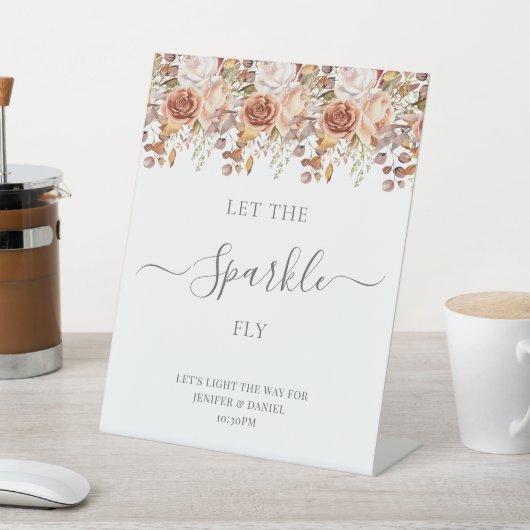 Fall Autumn Leaves Rustic Country Boho Wedding 台座サイン (インサイチュ)