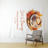 Fall Autumn Love is Brewing Coffee Bridal Shower  タペストリー (インサイチュ(横))