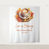 Fall Autumn Love is Brewing Coffee Bridal Shower  タペストリー (正面)