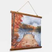 Fall Autumn Nature Lake Trees Landscape Painting 吊り下げ型タペストリー (傾斜あり)