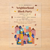 Fall Autumn Neighborhood Block Party アクリル招待状 (正面)