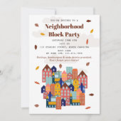 Fall Autumn Neighborhood Block Party 招待状 (正面)