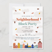 Fall Autumn Neighborhood Block Party 招待状 (正面)