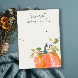Fall Autumn Pumpkin Earring Necklace Display 名刺