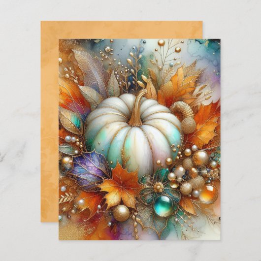 Fall Autumn Pumpkin Scrapbook Paper (正面/裏面)