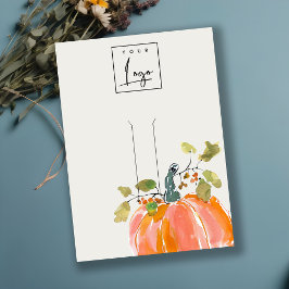Fall Autumn Pumpkin Watercolor Hairpin Display 名刺