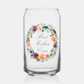 Fall Autumn Rose Flower Floral Wreath Best Mother ガラス缶 (正面)