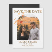Fall Autumn Save the Date Wedding Magnetic Card (正面/裏面)