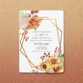 Fall Autumn Sunflower Wedding Invitation  招待状
