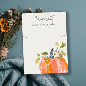 Fall Autumn Watercolor Pumpkin Necklace Display 名刺