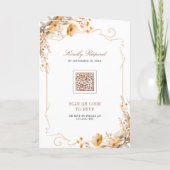 Fall Autumn Wildflower Crest QR Code Wedding 招待状 (裏面)