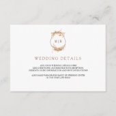 Fall Autumn Wildflower Crest Wedding Details エンクロージャーカード (正面)