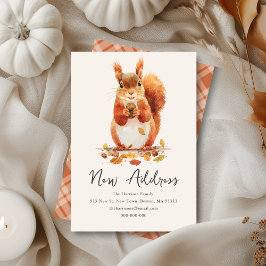 Fall Autumnal Cute Squirrel | New Home Address  ノートカード