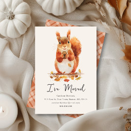 Fall Autumnal Cute Squirrel | New Home Address  ノートカード