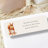Fall Autumnal Cute Squirrel | New Home Address  ラベル