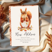 Fall Autumnal Cute Squirrel | New Home Address  案内状