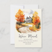 Fall Autumnal House | New Home Address  案内状 (正面)