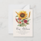 Fall Autumnal Sunflower | New Home Address  ノートカード (正面)