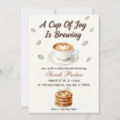 Fall Baby is Brewing Coffee Baby Shower Invitation 招待状 (正面)