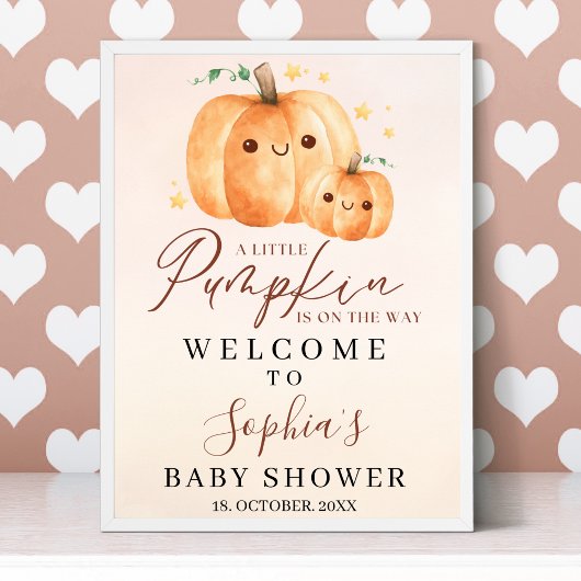 Fall Baby Shower – A Little Pumpkin Is on the way ポスター