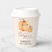 Fall Baby Shower – "A Little Pumpkin" Soft Orange  紙コップ (正面)