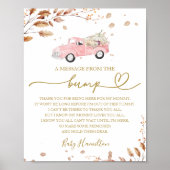 Fall Baby Shower A Message From The Bump Sign ポスター (正面)
